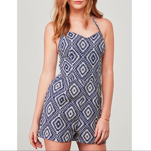 BB Dakota Pants - JACK by BB Dakota Tidas Romper Blue Halter